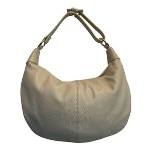 Crescent Shoulder Bag. Leather. White/Stone/Chalk